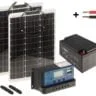 WL4 SOLAR-KIT-260B50-20F complete zonne-energie kit met 12V 26Ah accu, snoer, 2x 50W flexibel zonnepaneel en controller