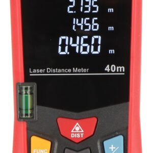 UNI-T LM40 laser afstandsmeter met meetbereik van 40 meter lengte, oppervlakte en volume meting, waterpas en groot LCD display