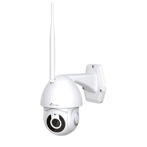 Nivian NVS-IPC-0S2 Full HD 3MP witte WiFi PT camera voor buiten met IR nachtzicht, auto tracking, microSD en 2-weg audio op Tuya app