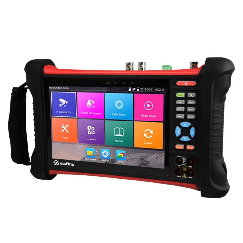Safire SF-TESTER7-5N1-4K professionele universele tester voor IP (Ultra HD 4K H.265), HDTVI, HDCVI, AHD en CVBS camera's met multimeter, PoE, WiFi, HDMI, TDR
