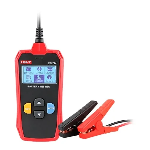 UNI-T UT673A accu tester met LCD display voor accu in auto, motor, boot, zonne energie of alarmsysteem