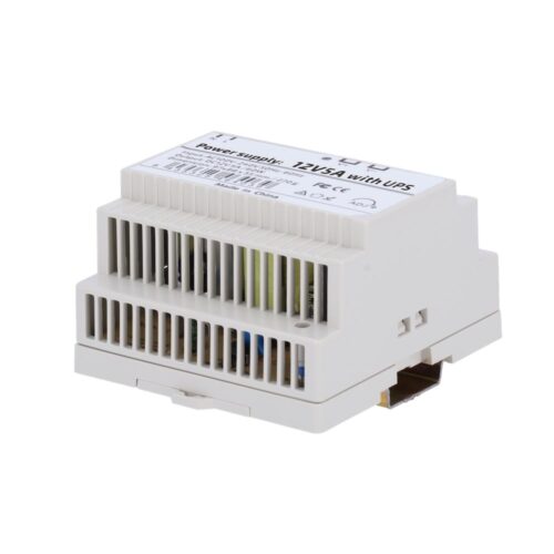 WL4 UPS-DC12V5A-60-DIN 12VDC/5A DIN-rail voeding 60 Watt met back-up UPS ingang