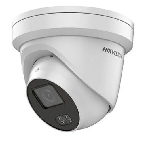 Hikvision DS-2CD2347G2-L ColorVu 4MP Full HD turret buiten camera met 4mm lens, wit LED nachtzicht, PoE, 130dB WDR en microSD opname