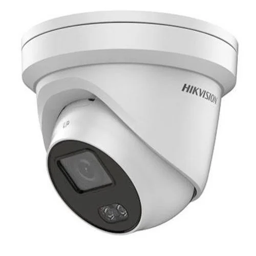 Hikvision DS-2CD2347G2-L ColorVu 4MP Full HD turret buiten camera met 4mm lens, wit LED nachtzicht, PoE, 130dB WDR en microSD opname