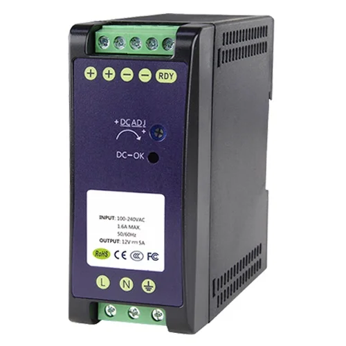 WL4 DC12V5A-DIN 12VDC/5A DIN rail voeding 60 Watt met 2 outputs