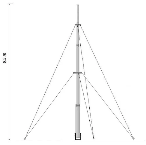 WL4 MT65 Telescopische universele aluminium mast 6,5m met tuikabels voor camera of antenne