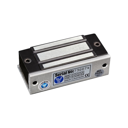 YLI YM-60N-S mini elektromagnetisch slot opbouw kleefmagneet 60KG 12/24VDC fail safe met signaal uitgang