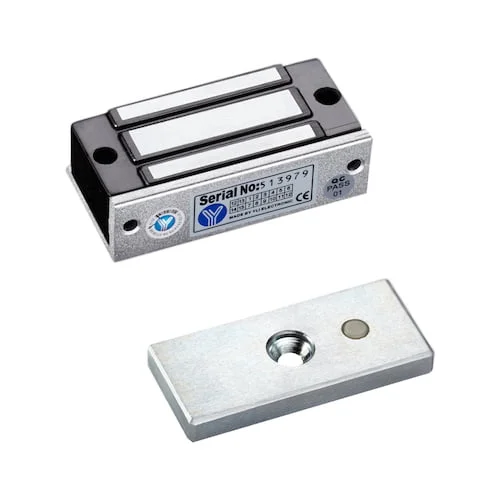 YLI YM-70N-S mini elektromagnetisch slot opbouw kleefmagneet 70KG 12/24VDC fail safe met signaal uitgang