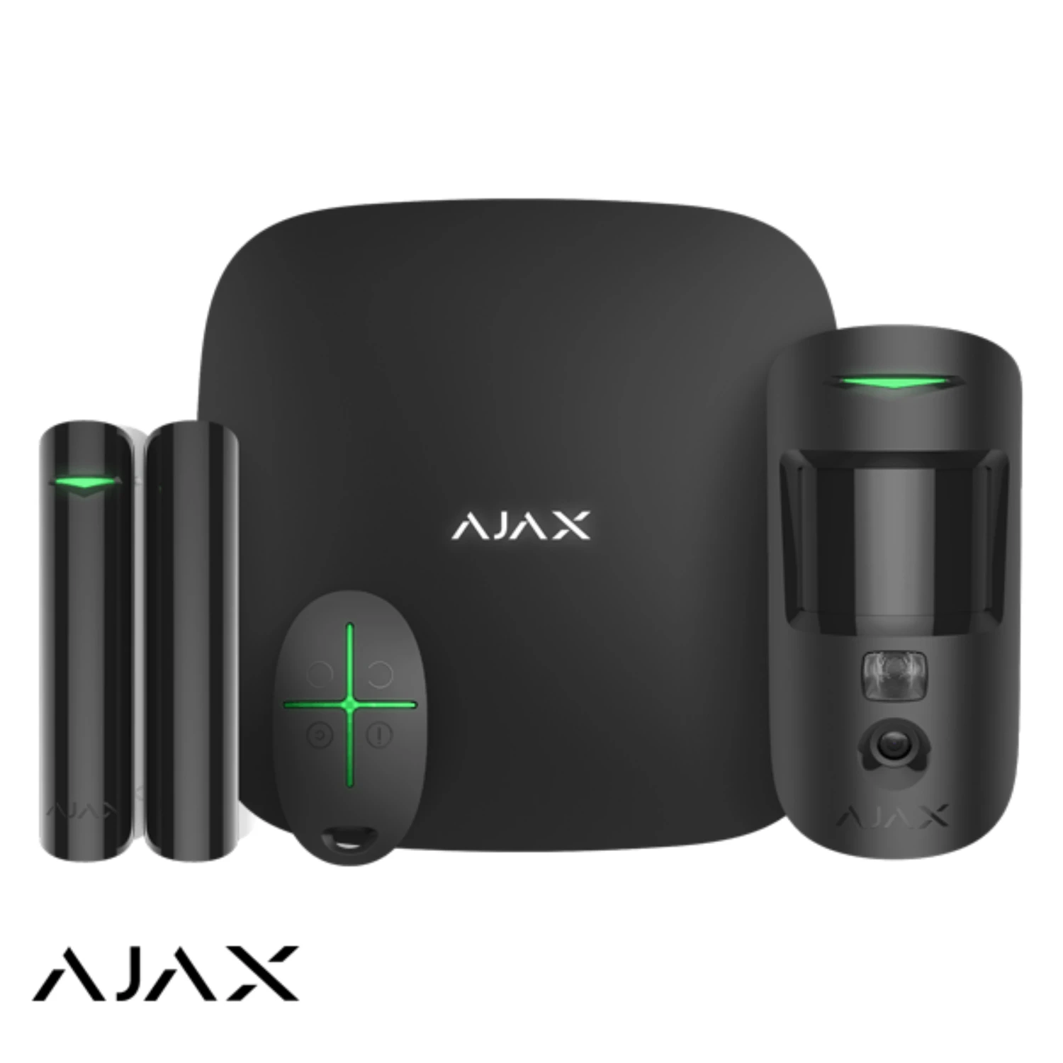 Ajax StarterKit CAM Black-WebStore4 Ajax StarterKit CAM PLUS Zwart met Hub 2 PLUS, MotionCam, DoorProtect en SpaceControl