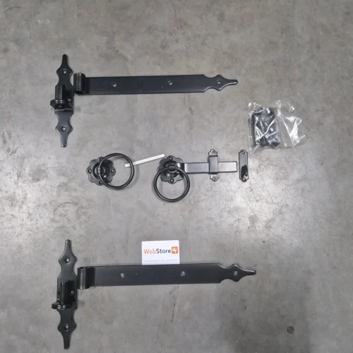 WL4 HSL019 Exclusieve set rustiek deur en poortbeslag in zwarte uitvoering