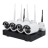 Nivian KIT430W bewakingscamera plug en play set wit met 4x 3MP WiFi bullet camera's, 4 kanaals Netwerk Video Recorder en applicatie