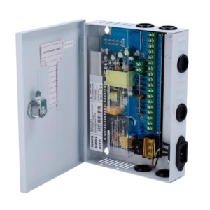 WL4 PSDB1209 Negenvoudige voeding verdeelkast met 1 AC-ingang 230V, uitgangsspanning 12V/120W en metalen behuizing