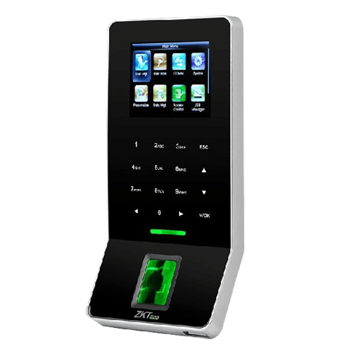 ZKTeco F22 stand alone vingerafdruk, PIN en RFID kaart lezer met Wi-Fi voor binnen met 2.4-inch touch screen TCP/IP