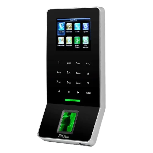 ZKTeco F22 stand alone vingerafdruk, PIN en RFID kaart lezer met Wi-Fi voor binnen met 2.4-inch touch screen TCP/IP
