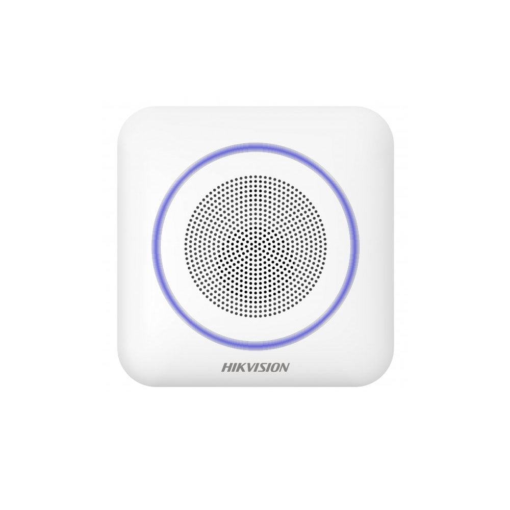 Hikvision DS-PS1-II-WE (BLUE)-WebStore4 Hikvision DS-PS1-II-WE (BLUE) AX PRO draadloze binnen sirene met Twee-weg audio en blauwe LED