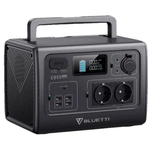 BLUETTI EB55 draagbare accu 537Wh met twee 12V uitgangen, twee 230VAC uitgangen en vijf USB poorten