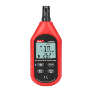 UNI-T UT333-BT luchtvochtigheids- en temperatuurmeter met groot LCD display met Bluetooth en gratis applicatie