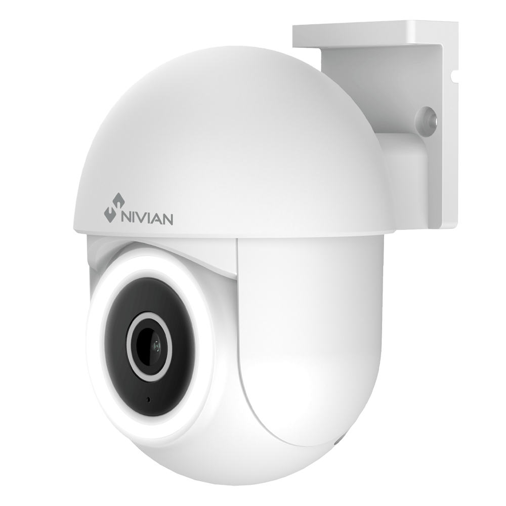 Nivian IPC-0S4-L-MINI-WebStore4 Nivian IPC-0S4-L-MINI Full HD 4MP witte Wi-Fi mini PT full color camera voor buiten met IR nachtzicht, auto tracking, microSD en 2-weg audio op Tuya app