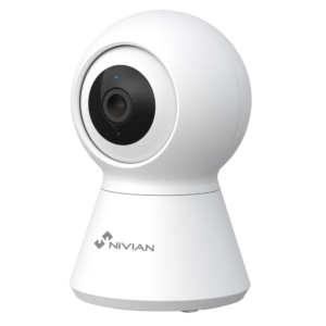 Nivian IPC-IS5 Full HD 4MP witte Wi-Fi mini PT babyfoon camera voor binnen met IR nachtzicht, auto tracking, microSD en 2-weg audio op Tuya app
