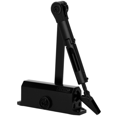 WL4 DD-07-B Zwarte deurdranger met twee snelheden voor links of rechts openende deuren tot 85kg